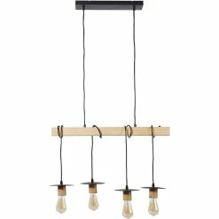 Promo 😍 ATHM Design Suspension DETRA Marron - Bois et Metal 🎉