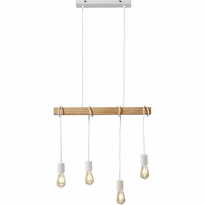 Coupon 🛒 ATHM Design Suspension DETRA Blanc - Bois et Metal ✔️