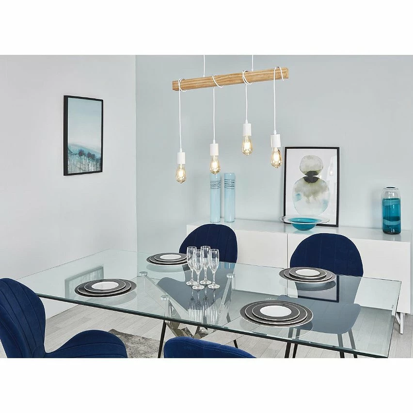 Coupon 🛒 ATHM Design Suspension DETRA Blanc - Bois et Metal ✔️ – Image 2