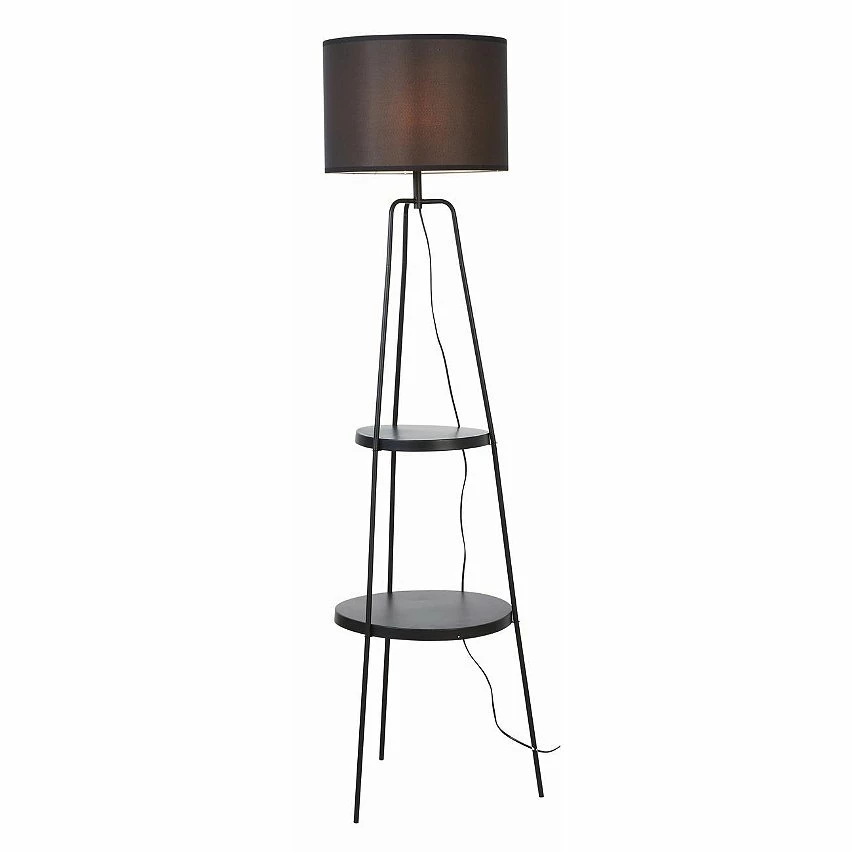 Acheter ⭐ ATHM Design Lampadaire HAINES Noir - abat jour Tissu pieds Metal Noir 💯 – Image 5