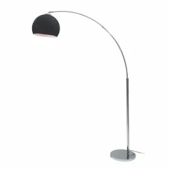 Meilleure vente ⭐ ATHM Design Lampadaire BALLA Noir - abat jour PVC pieds metal chrome 😉