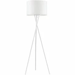 Bon marché 😉 ATHM Design Lampadaire MIKADO Blanc - abat jour Tissu pieds Metal 💯