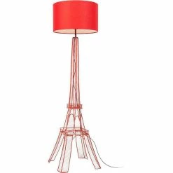 Top 10 👏 ATHM Design Lampadaire EIFFEL Rouge - abat jour tissu pieds Metal 😉