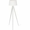 Coupon 👍 ATHM Design Lampadaire RENEE Blanc - abat jour tissu pieds metal ⌛