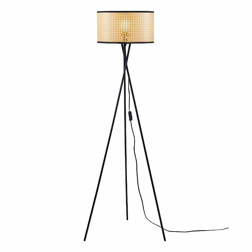 Vente flash đ ATHM Design Lampadaire MIDO Noir - abat jour PVC pieds Metal đ