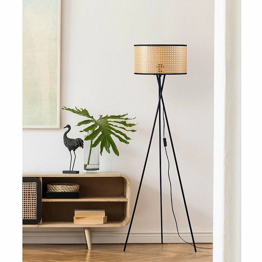 Vente flash đ ATHM Design Lampadaire MIDO Noir - abat jour PVC pieds Metal đ â Image 2