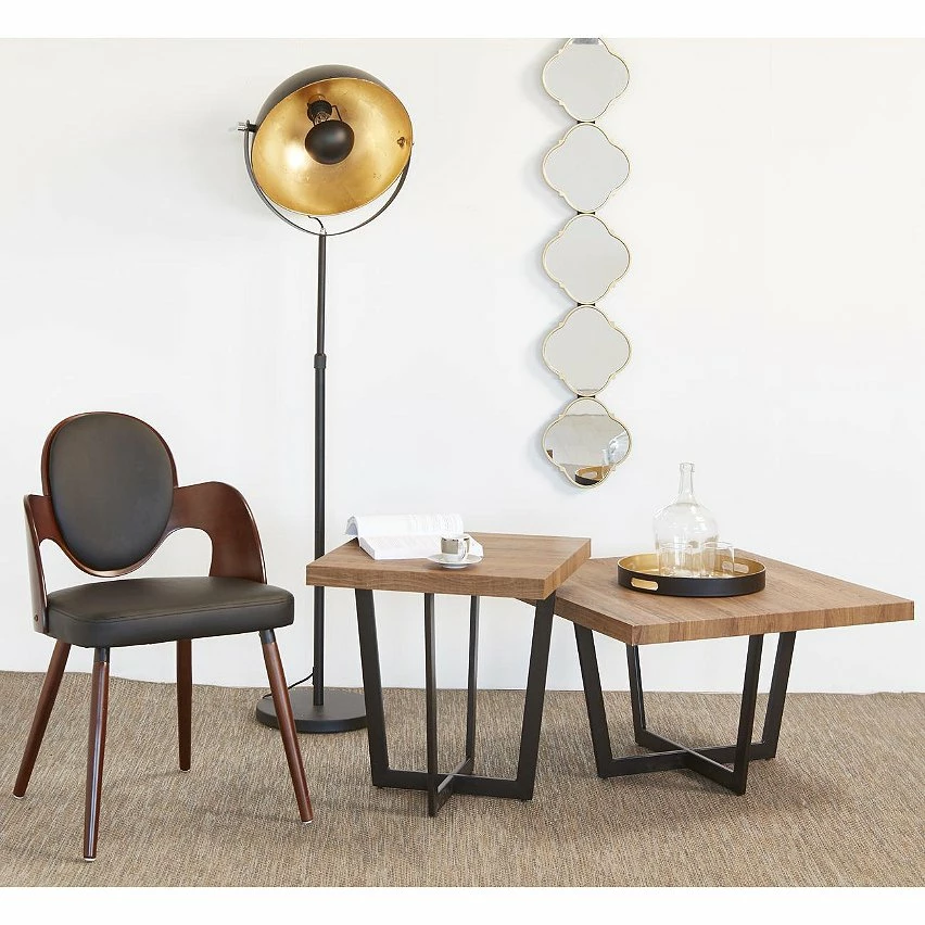 Budget 💯 ATHM Design Lampadaire FUZIO Noir - abat jour Metal Noir pieds Metal Noir 🤩 – Image 2