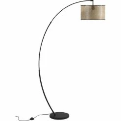 Tout neuf 🎁 ATHM Design Lampadaire TACOMA Beige - abat jour PVC Rotin pieds Metal 😀