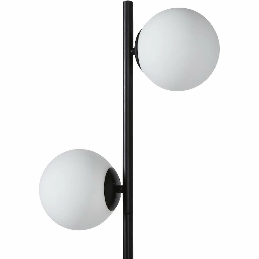 Budget 🥰 ATHM Design Lampadaire RETRO Noir - abat jour verre pieds metal brossé 🧨 – Image 3