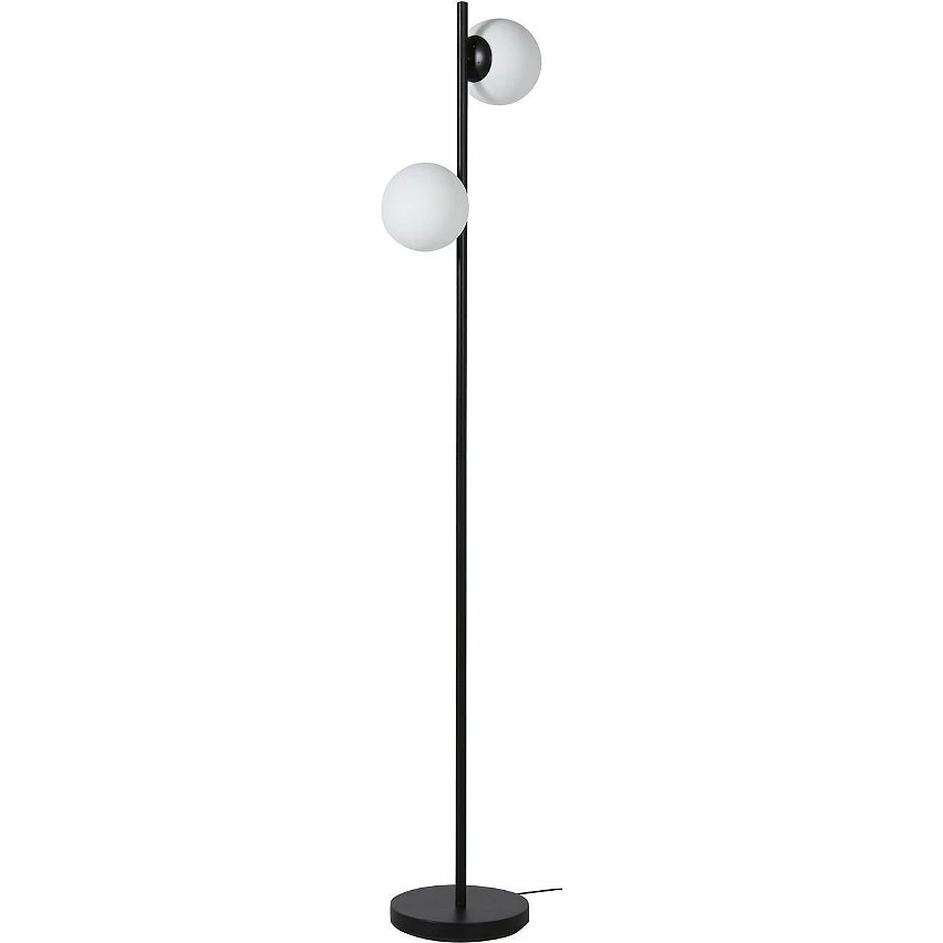 Budget 🥰 ATHM Design Lampadaire RETRO Noir - abat jour verre pieds metal brossé 🧨 – Image 4