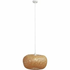 Remise 😍 ATHM Design Suspension ANDERSON Beige - abat jour bamboo 😍